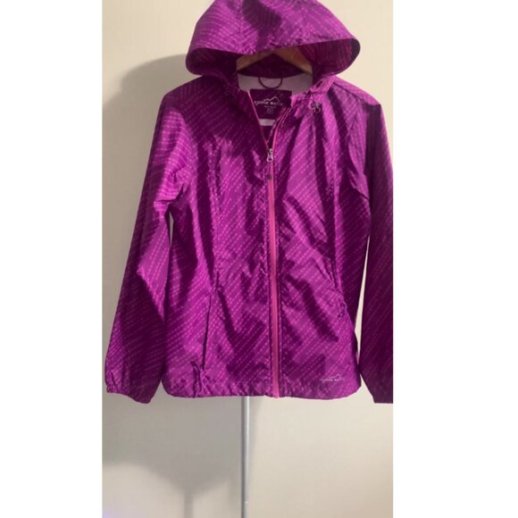 Eddie Bauer Women Lightweight Windbreaker Jacket Purple with Hoodie Size SMALL - Picture 10 of 10